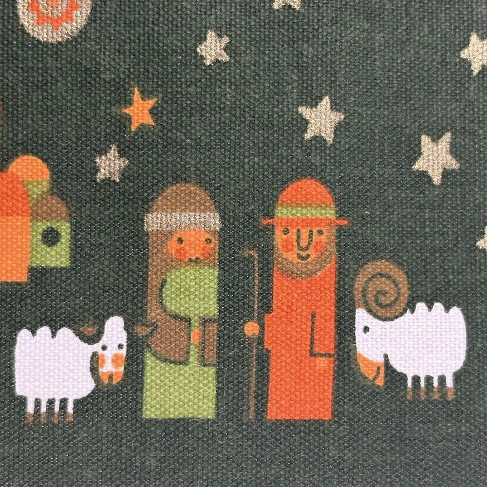 VTG Sodahl Nativity Table Runner Danish 70s Scandinavian Cotton Linen MCM X-Mas
